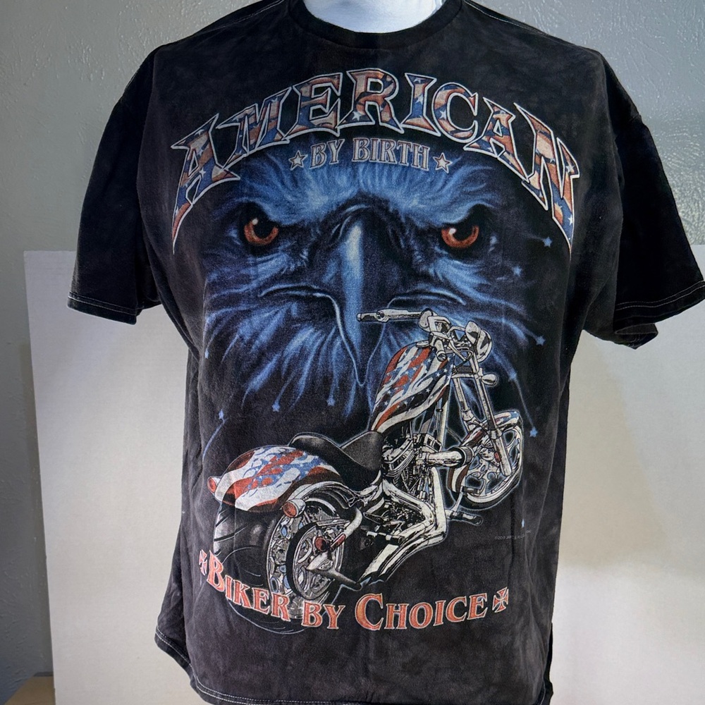 Gray tie-dyed T-shirt unisex America by biker by choice size 2XL